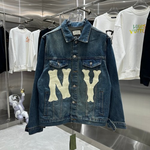 Gucci New Couple Fashion Sticky Embroidered Letter Cowboy Coat