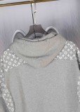 Louis Vuitton New Floral Splicing Hoodie Couple Loose Sweatshirt