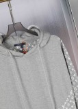 Louis Vuitton New Floral Splicing Hoodie Couple Loose Sweatshirt
