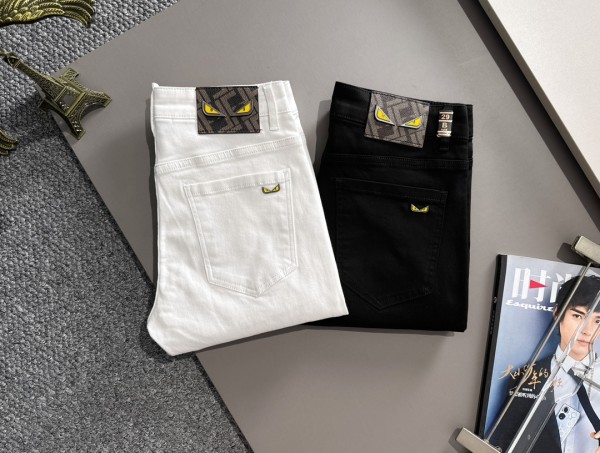 Fendi New Classic Eye Elements Slimming Jeans Pants