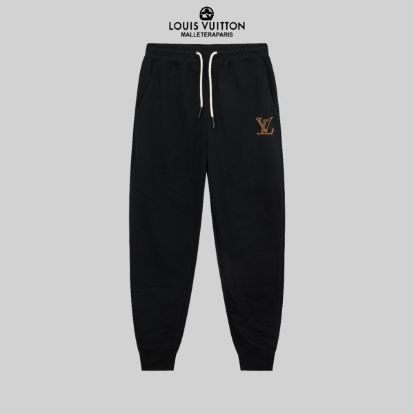 Louis Vuitton New Embroidered Logo Sports Pants Unisex Drawstring Casual Pants