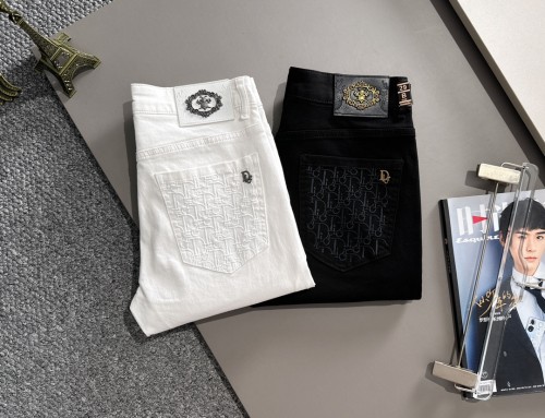 Dior New Embroidered Pocket Slimming Jeans Pants