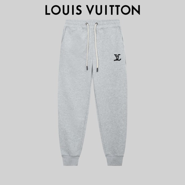 Louis Vuitton New Silicone Letter Logo Sports Pants Unisex Drawstring Casual Pants