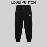 Louis Vuitton New Silicone Letter Logo Sports Pants Unisex Drawstring Casual Pants