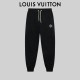 Louis Vuitton New Silicone Letter Logo Sports Pants Unisex Drawstring Casual Pants