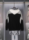 Louis Vuitton New Floral Splicing Hoodie Couple Loose Sweatshirt
