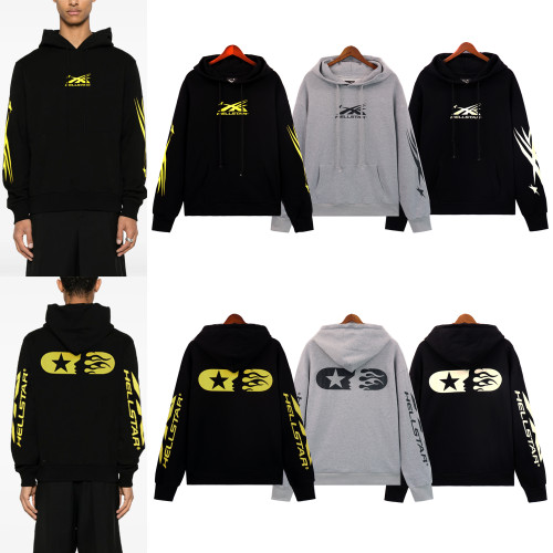 Hellstar Fashion Printing Cotton Terry Hooded High Street Retro Sweatshirts