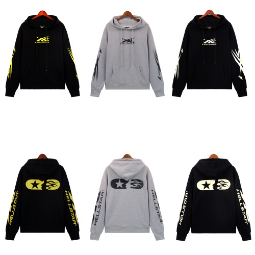 Hellstar Fashion Printing Cotton Terry Hooded High Street Retro Sweatshirts