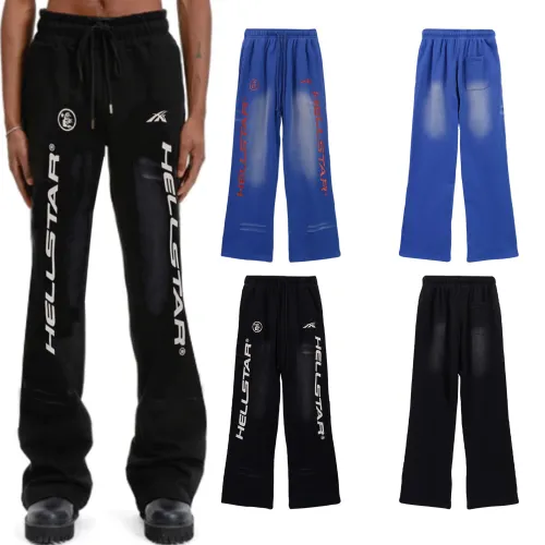 Hellstar Washed Fashion Printing Unisex Casual Drawstring Pants