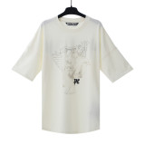 Plam Angels High-end Printed Rendering Loose Couple Round Short Sleeves