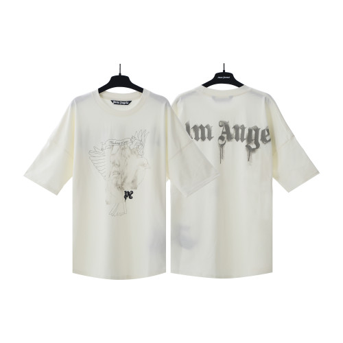 Plam Angels High-end Printed Rendering Loose Couple Round Short Sleeves
