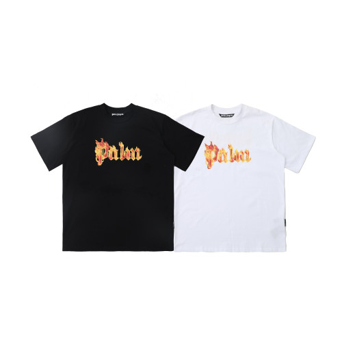 Plam Angels Fashion Logo Printed Round Neck Short Sleeve Couple Casual Oversize T-shirt