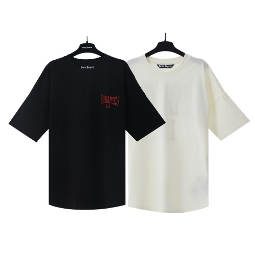 Plam Angels Loose Personalized Printed T-shirt Retro Rendering Couple Short Sleeve