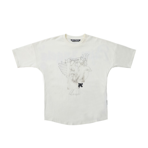 Plam Angels High-end Printed Rendering Loose Couple Round Short Sleeves