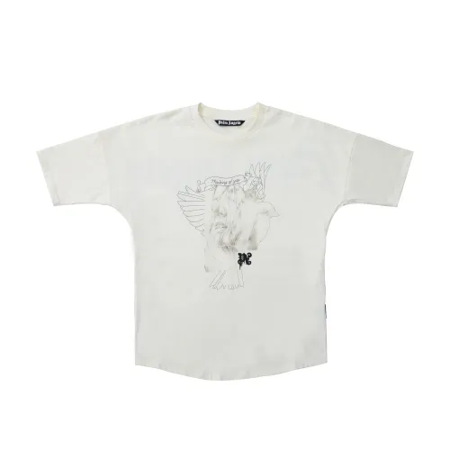 Plam Angels High-end Printed Rendering Loose Couple Round Short Sleeves