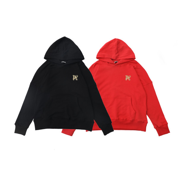 Plam Angels Logo Printed Hooded Casual Unisex Oversize Sweatshirt