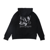 Plam Angels Logo Printed Hooded Casual Unisex Oversize Sweatshirt