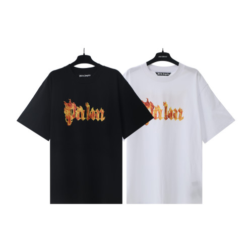 Plam Angels Fashion Logo Printed Round Neck Short Sleeve Couple Casual Oversize T-shirt