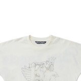 Plam Angels High-end Printed Rendering Loose Couple Round Short Sleeves