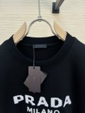 Prada New Embroidered Logo Printed Sweatshirt Unisex Casual Round Neck Sweatshirt
