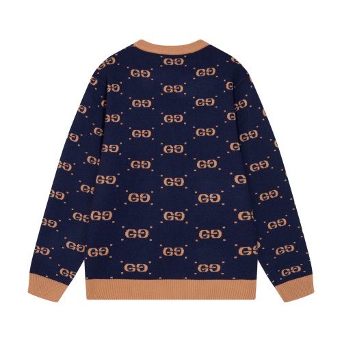 Gucci Classic Full Body Double G-Letter Jacquard Round Neck Sweater
