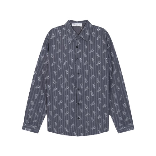 Dior Classic Full Logo Printed Long Sleeve Shirt