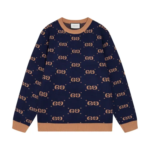 Gucci Classic Full Body Double G-Letter Jacquard Round Neck Sweater