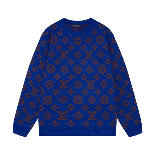 Louis Vuitton Classic Logo Full Body Jacquard Round Neck Sweater