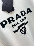 Prada New Embroidered Logo Printed Sweatshirt Unisex Casual Round Neck Sweatshirt