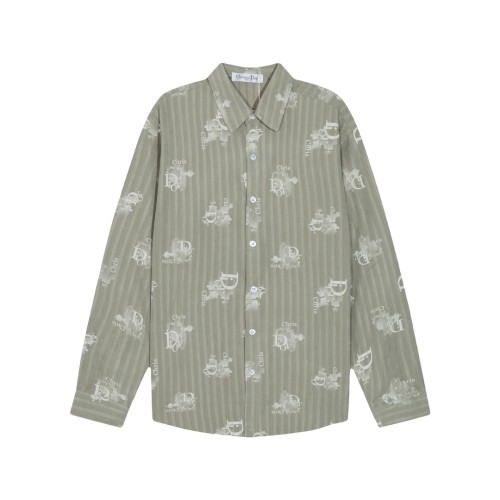 Dior Classic Full Haze Logo Printed Long Sleeve Shirt