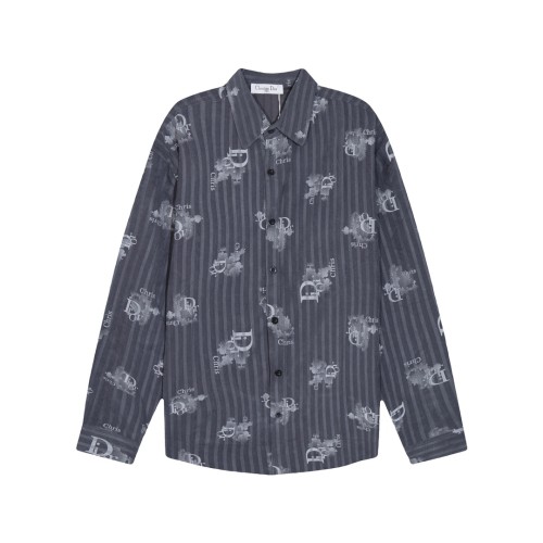 Dior Classic Full Haze Logo Printed Long Sleeve Shirt
