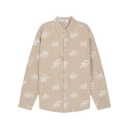 Dior Classic Full Haze Logo Printed Long Sleeve Shirt