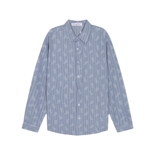 Dior Classic Full Logo Printed Long Sleeve Shirt