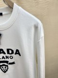 Prada New Embroidered Logo Printed Sweatshirt Unisex Casual Round Neck Sweatshirt