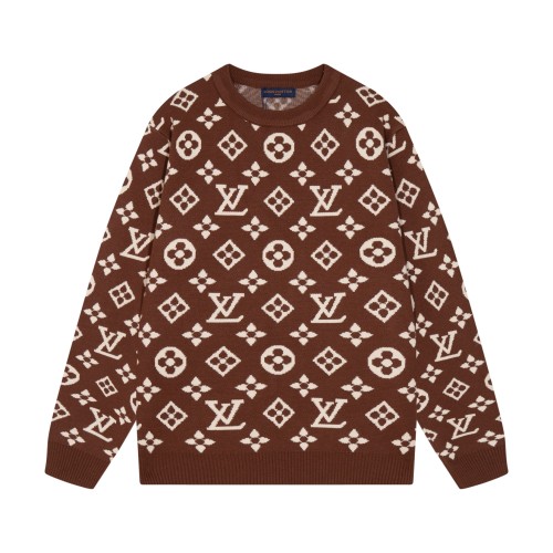 Louis Vuitton Classic Logo Full Body Jacquard Round Neck Sweater