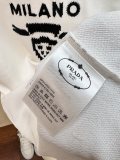Prada New Embroidered Logo Printed Sweatshirt Unisex Casual Round Neck Sweatshirt