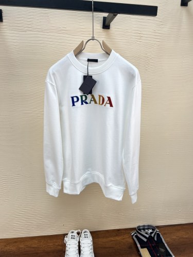 Prada Fashion Color Toothbrush Embroidery Hoodie Unisex Casual Round Neck Sweatshirt