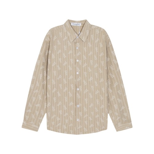 Dior Classic Full Logo Printed Long Sleeve Shirt