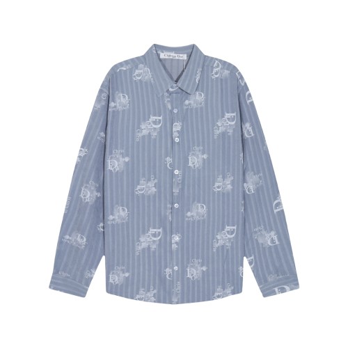 Dior Classic Full Haze Logo Printed Long Sleeve Shirt