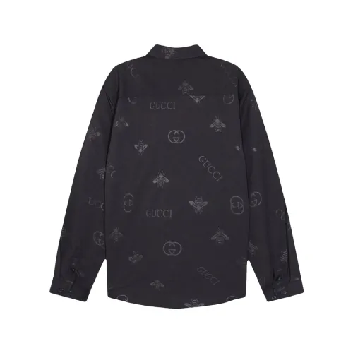 Gucci Classic Full Bee Logo Printed Long Sleeve Shirt