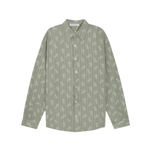 Dior Classic Full Logo Printed Long Sleeve Shirt