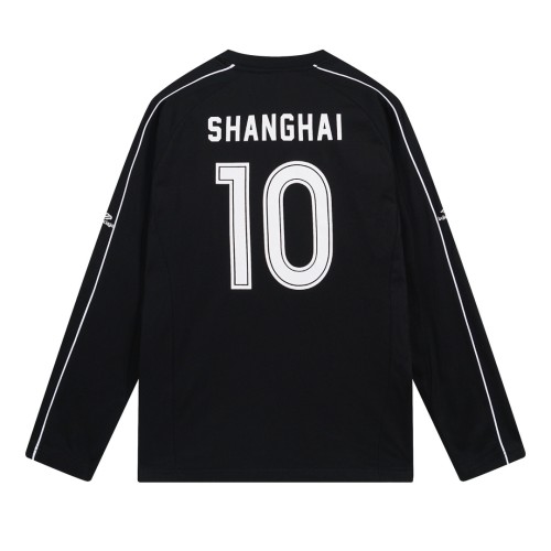 Balenciaga Logo Embroidered Splicing Long Sleeve T-shirt Couple's Joint Football Sportswear