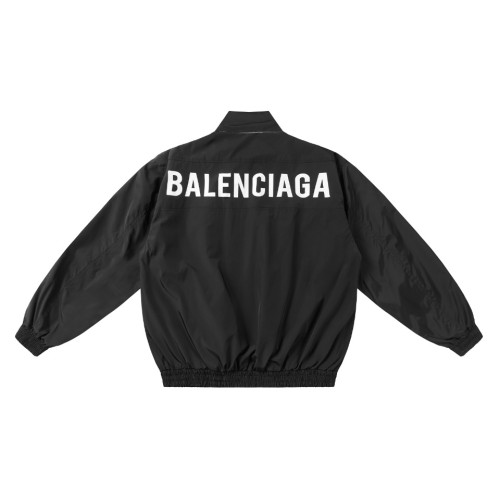 Balenciaga Classic Logo Printed Windbreaker Coat Unisex Contrast Casual Zipper Coat
