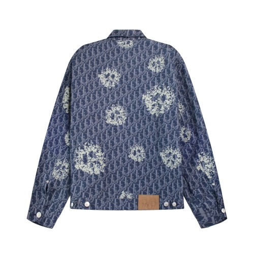 Dior New Full Floral Vintage Letter Coat Unisex Casual Zipper Jacket