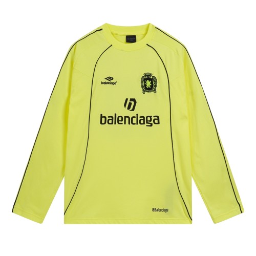 Balenciaga Logo Embroidered Splicing Long Sleeve T-shirt Couple's Joint Football Sportswear