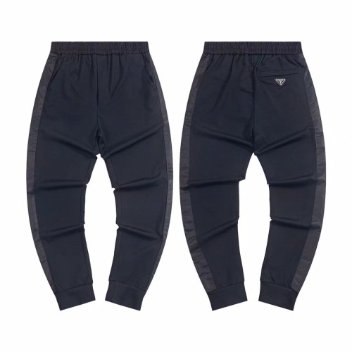 Prada Classic Triangle Logo Casual Sports Pants with Side Splicing Versatile Pants