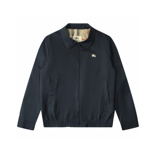 Burberry New Classic War Horse Embroidered Collar Jacket Unisex Casual Zipper Jacket