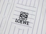 Loewe New Unisex Embroidered Logo Blended Grey Stripe Embroidered Shirt