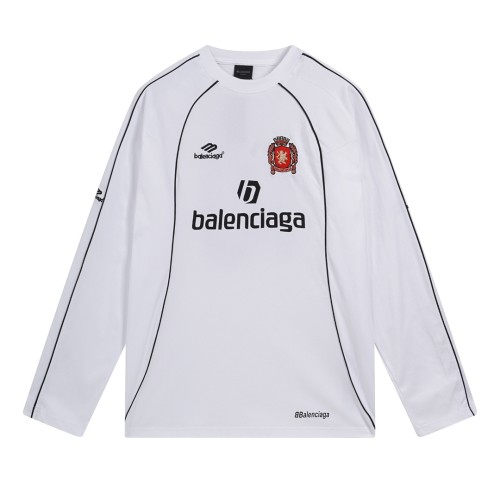 Balenciaga Logo Embroidered Splicing Long Sleeve T-shirt Couple's Joint Football Sportswear