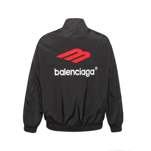 Balenciaga Classic 3M Logo Printed Windbreaker Coat Unisex Contrast Casual Zipper Coat